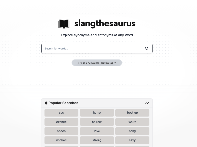 Slang Thesaurus Translator tools