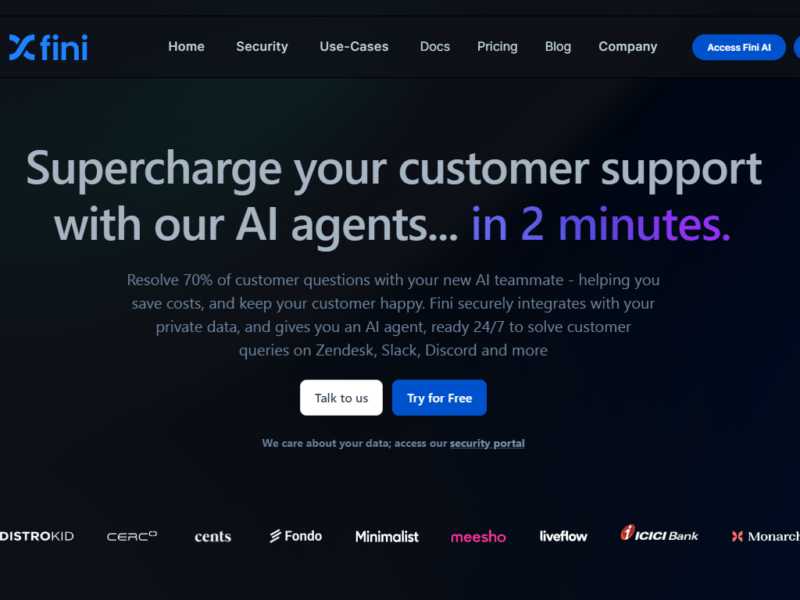 Fini AI Tools for customer support