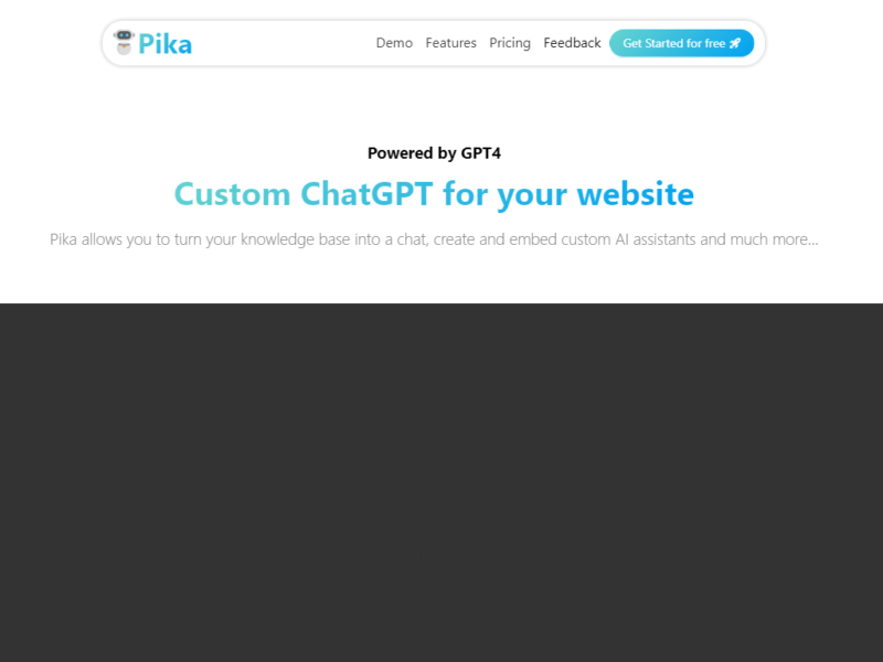 Pika AI ChatGPT for your website