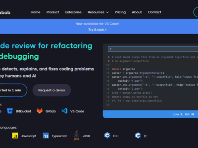 Metabob is an AI tool designed for code refactoring and debugging